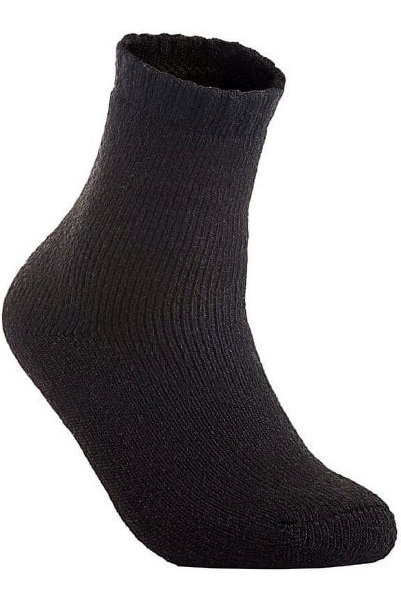 Lian LifeStyle Men's 1 Pair Extra Thick Wool Socks Solid(Black)