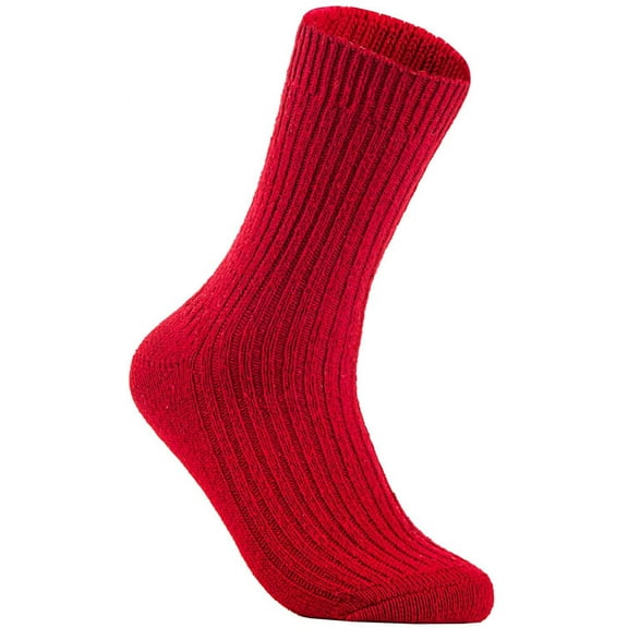 Lian LifeStyle Men's 1 Pair High-Performance, Ultralight and Great Activewear for Fun Sports Wool Crew Socks Size 6-9 FS03 Red