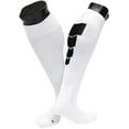 thumbnail image 1 of Lian LifeStyle Men's 1 Pair Knee High Athletic Sports Socks 0025 M(White w/ Black Stripes), 1 of 2