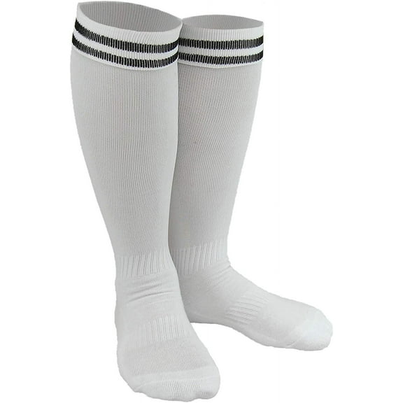 Lian LifeStyle Men's 1 Pair Knee High Sports Socks for Baseball/Soccer/Lacrosse L White