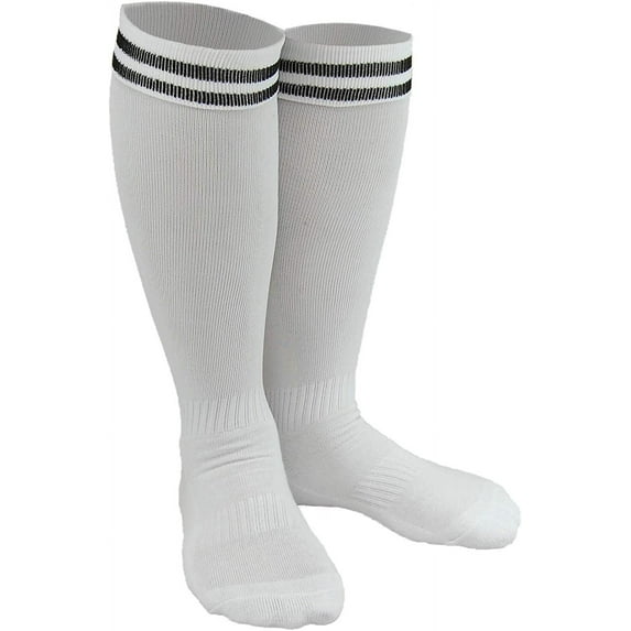 Lian LifeStyle Men's 1 Pair Knee High Sports Socks for Baseball/Soccer/Lacrosse L White