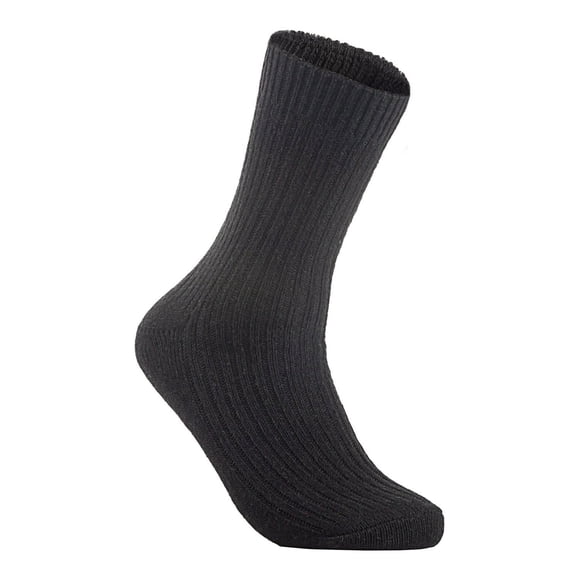 Lian LifeStyle Men's 1 Pair Knitted Wool Crew Socks One Size 7-9 (Black)