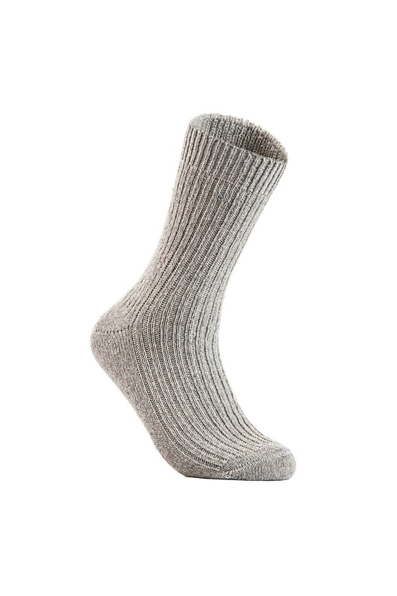 Men's 1 Pair Knitted Wool Crew Socks One Size 8-11 (Light Gray)