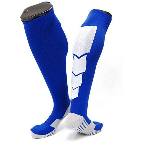 Lian LifeStyle Men's 1 Pair Long Athletic Football Soccer Socks Sport Tube Socks M XL0032-03(Blue)