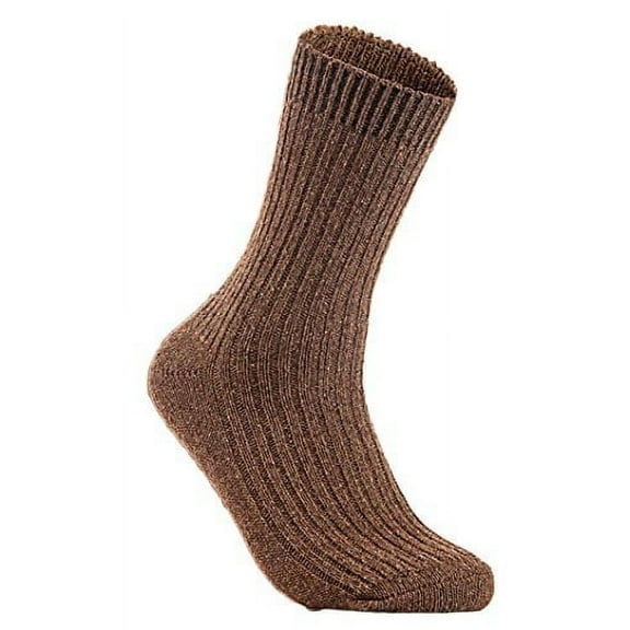 Lian LifeStyle Men's 1 Pair Ultralight Wool Crew Socks Breathable For All-Season & Weather FS03 Size 6-9Coffee