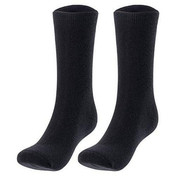 Lian LifeStyle Men's 2 Pairs Breathable Ultralight Wool Blend Crew Socks for All Season. High Performance & Extra Comfortable L-1802-M Black