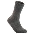 thumbnail image 1 of Lian LifeStyle Men's 2 Pairs Extra Thick Wool Boot Socks Crew Plain Size 6-10 LK1603 (Dark Grey), 1 of 4