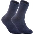 thumbnail image 1 of Lian LifeStyle Men's 2 Pairs Extra Thick Wool Socks Solid(Blue), 1 of 1