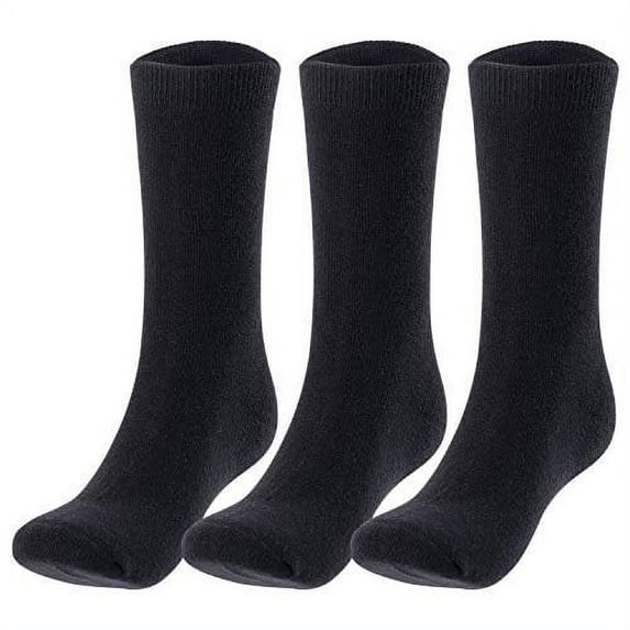 Lian LifeStyle Men's 3 Pairs Breathable Ultralight Wool Blend Crew Socks for All Season. High Performance & Extra Comfortable L-1802-M Black