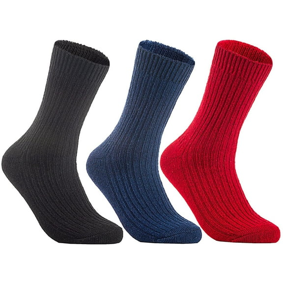 Lian LifeStyle Men's 3 Pairs High-Performance, Ultralight and Great Activewear for Fun Sports Wool Crew Socks Size 6-9 FS03 3P3C-07 (Assorted)