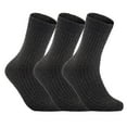 thumbnail image 1 of Lian LifeStyle Men's 3 Pairs High-Performance, Ultralight and Great Activewear for Fun Sports Wool Crew Socks Size 6-9 FS03 Brown, 1 of 2