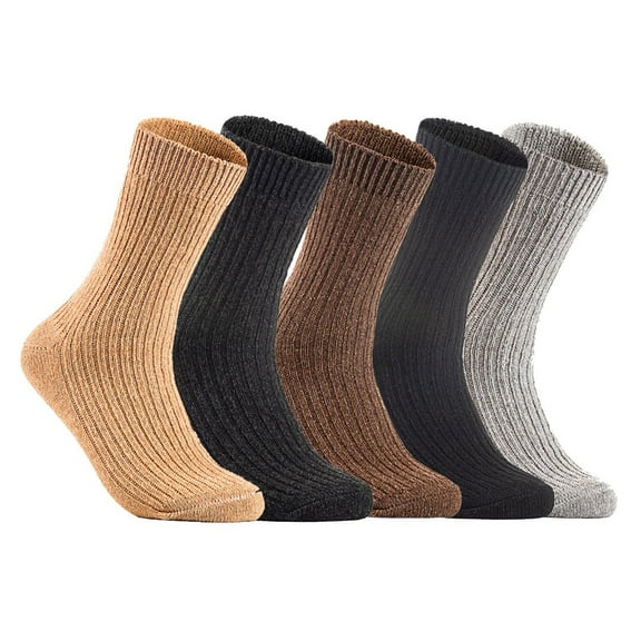Lian LifeStyle Men's 3 Pairs High-Performance, Ultralight and Great Activewear for Fun Sports Wool Crew Socks Size 6-9 FS03 Random Color