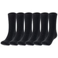 thumbnail image 1 of Lian LifeStyle Men's 6 Pairs Breathable Ultralight Wool Blend Crew Socks for All Season. High Performance & Extra ComfortableL-1802-M Black, 1 of 4
