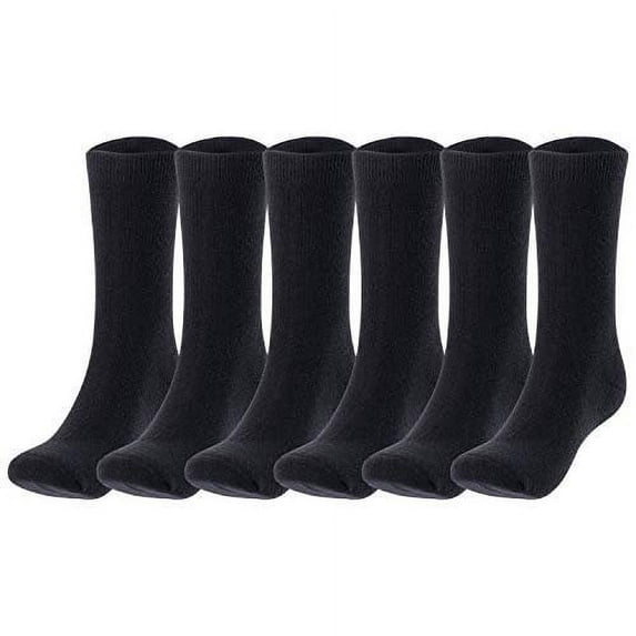 Lian LifeStyle Men's 6 Pairs Breathable Ultralight Wool Blend Crew Socks for All Season. High Performance & Extra ComfortableL-1802-M Black