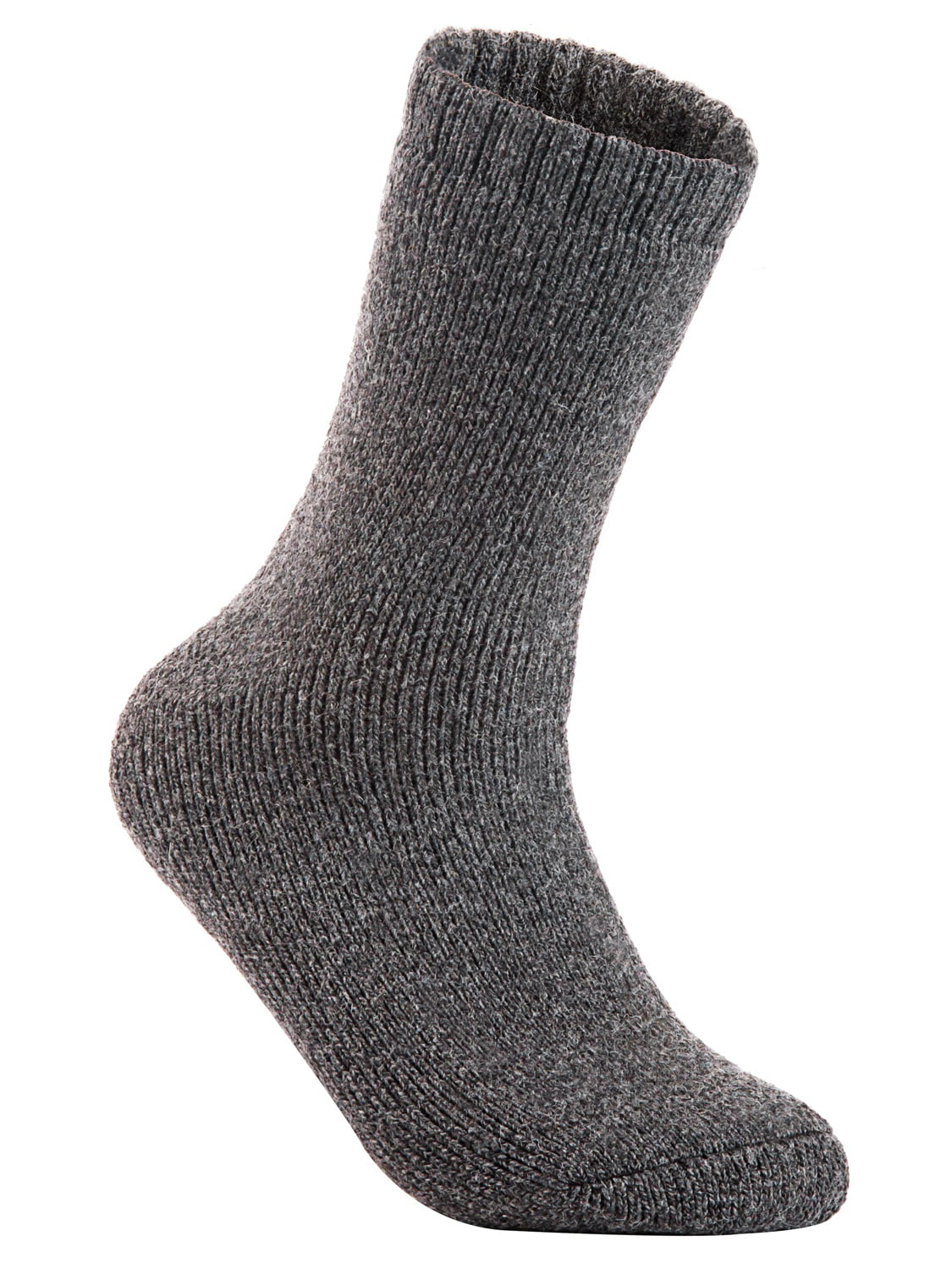 Lian LifeStyle Men's 6 Pairs Extra Thick Wool Boot Socks Crew Plain Size  6-10 LK1603 (Dark Grey)
