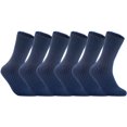 thumbnail image 1 of Lian LifeStyle Men's 6 Pairs High-Performance, Ultralight and Great Activewear for Fun Sports Wool Crew Socks FS03 Size 6-9 Navy Blue, 1 of 2