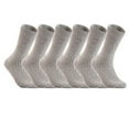 thumbnail image 1 of Lian LifeStyle Men's 6 Pairs Knitted Wool Crew Socks One Size 8-11 Light Gray, 1 of 2