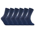thumbnail image 1 of Lian LifeStyle Men's 6 Pairs Knitted Wool Crew Socks One Size 8-11 Navy Blue, 1 of 1