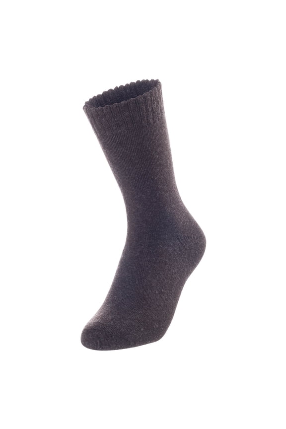 Men's Perfect Fit Comfortable Wool Crew Socks, LK0602, Size 6-9, Color Coffee