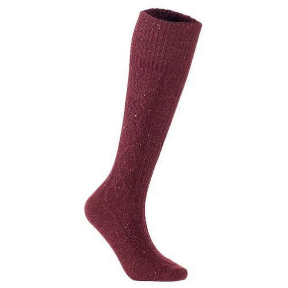 Lian LifeStyle Non Slip, Exceptional, Cozy and Cool Big Girl's Women 1 Pair Knee High Wool Crew Socks HR1412 Size 6-9(Wine)