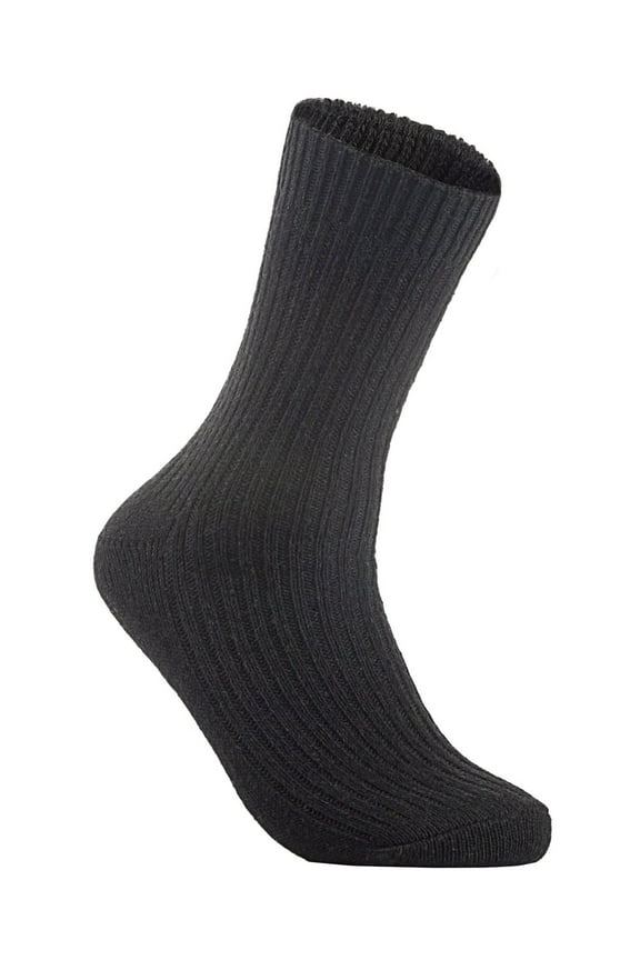Lian LifeStyle Perfect Fit, Cozy, and Comfortable Women's 1 Pair Wool Crew Socks For Healthy Feet Size 6-9 Black