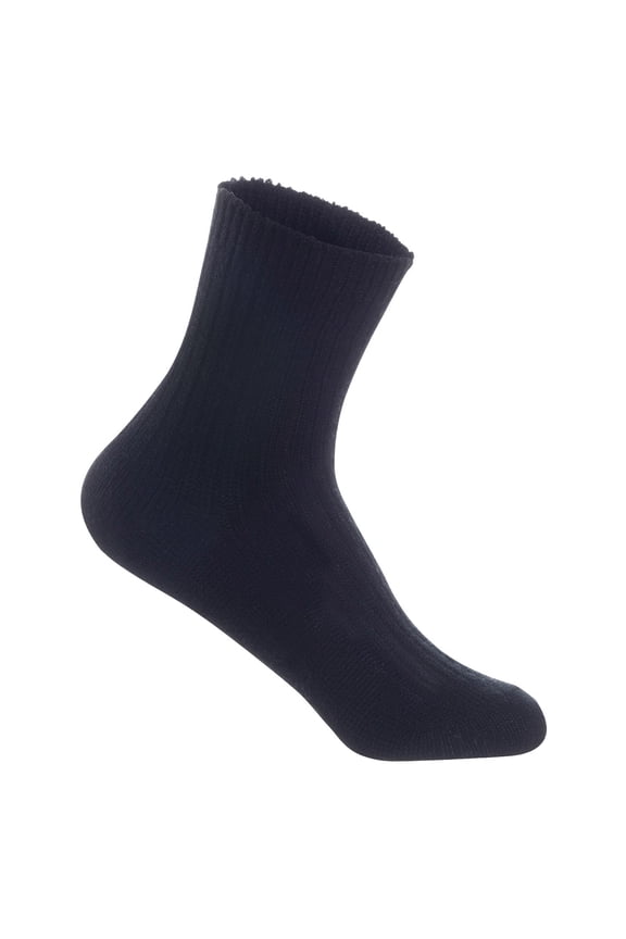 Perfect Fit, Cozy, and Comfortable Women's 1 Pair Wool Crew Socks For Healthy Feet, WLK08, Size 6-9, Color Black