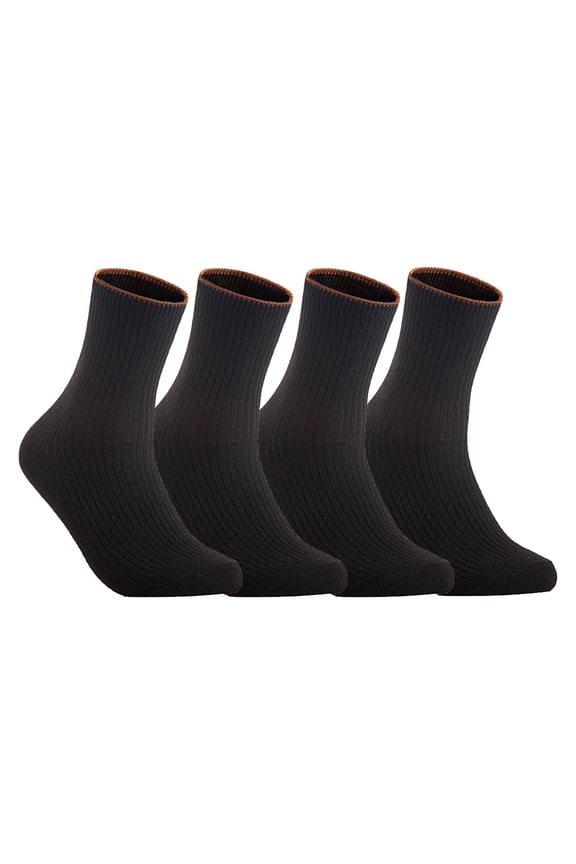 Perfect Fit, Cozy, and Cute Women's 4 Pairs Wool Crew Socks With a Wide Range of Colors and Style HR1612 (Black)