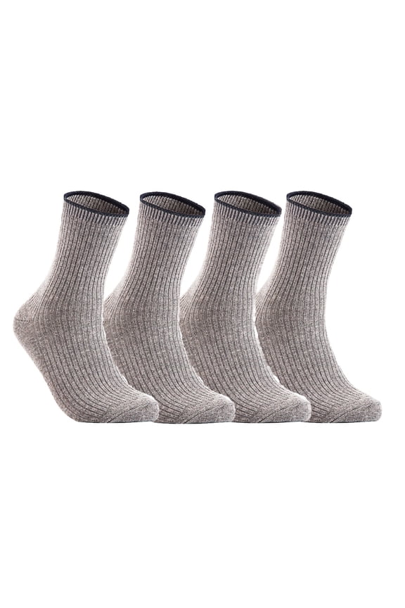 Perfect Fit, Cozy, and Cute Women's 4 Pairs Wool Crew Socks With a Wide Range of Colors and Style HR1612 Grey