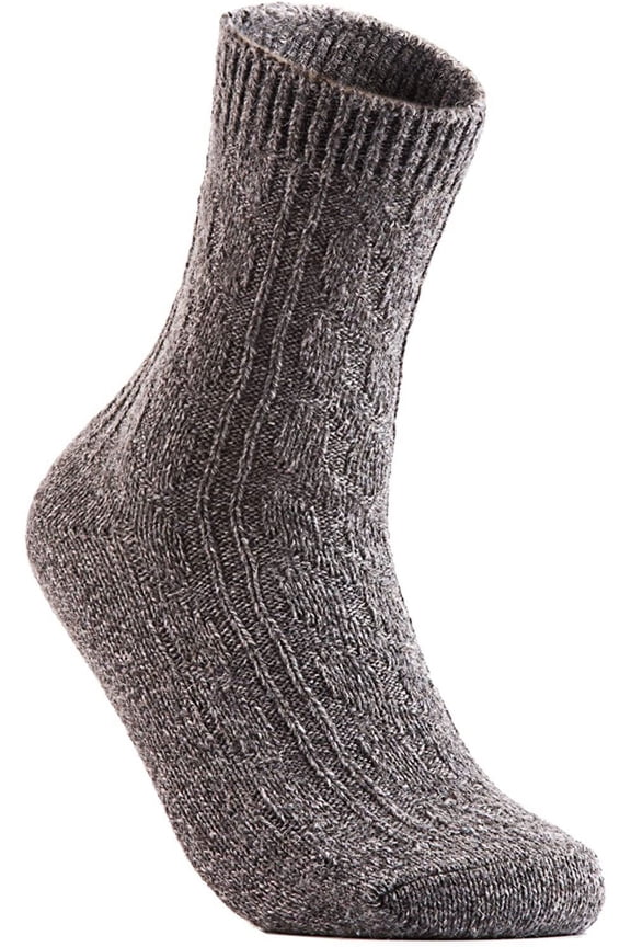 Perfect Fit Women's 1 Pair Cozy, CUte, and Comfortable Wool Crew Socks For Healthy Feet Size 6-9 HR1613 (Grey)