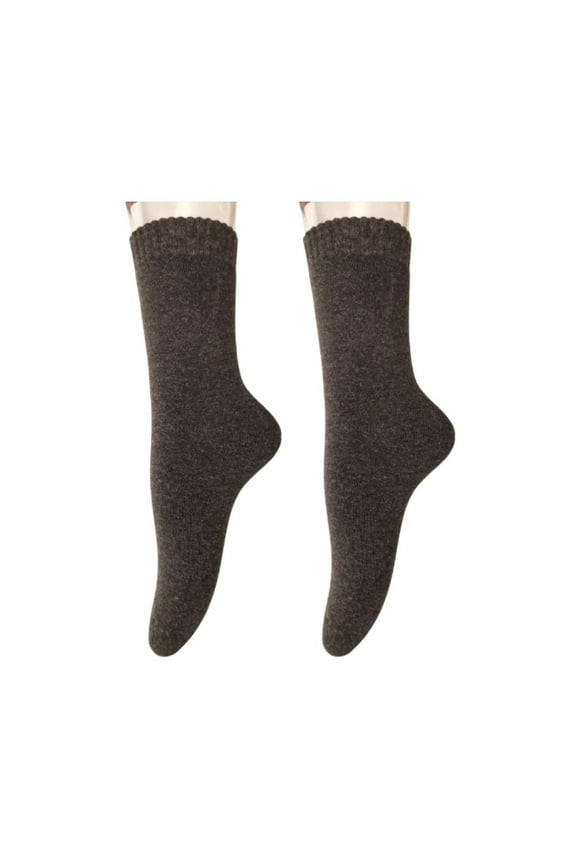 Perfect Fit Women's 2 Pairs Wool Crew Socks For Healthy Feet. Cozy, Cute, and Comfortable Size 6-9 LK1602 Coffee