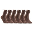 thumbnail image 1 of Lian LifeStyle Perfect Fit Women's 6 Pairs Wool Crew Socks For Healthy Feet. Cozy, Cute, and Comfortable Size 6-9 HR1613 Brown, 1 of 1