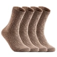 thumbnail image 1 of Lian LifeStyle Perfect Fit Women's 6 Pairs Wool Crew Socks For Healthy Feet. Cozy, Cute, and Comfortable Size 6-9 HR1613 Tan, 1 of 1