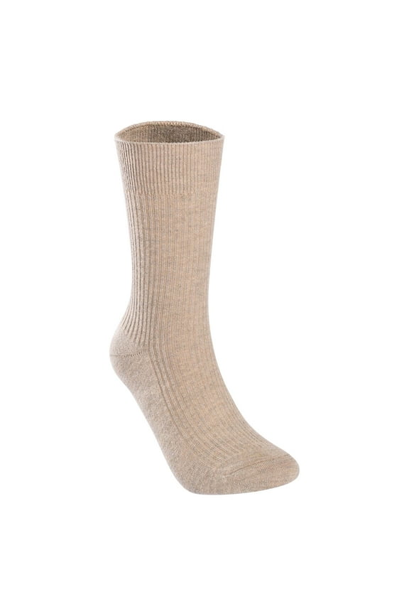 Perfect Fit Women's Wool Crew Socks, Size 6-9, Beige