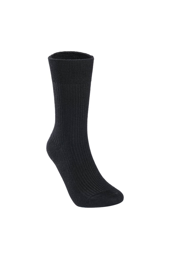 Perfect Fit Women's Wool Crew Socks, Size 6-9, Black