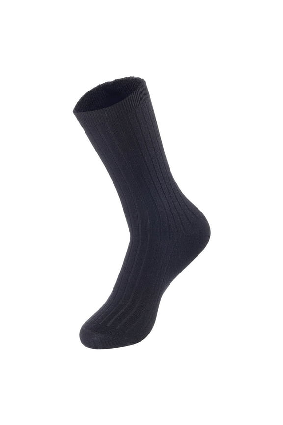Perfect Fit Women's Wool Crew Socks, Size 6-9, Black