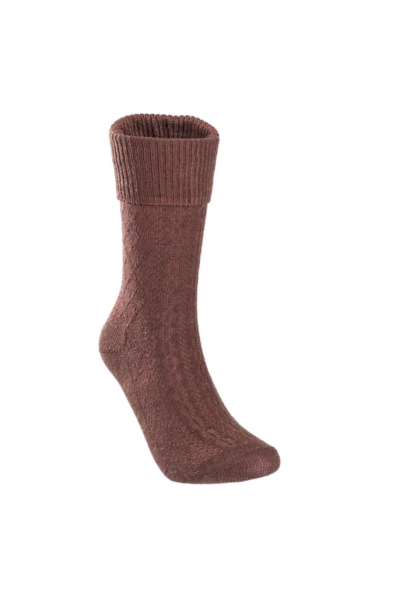 Perfect Fit Women's Wool Crew Socks, Size 6-9, Camel