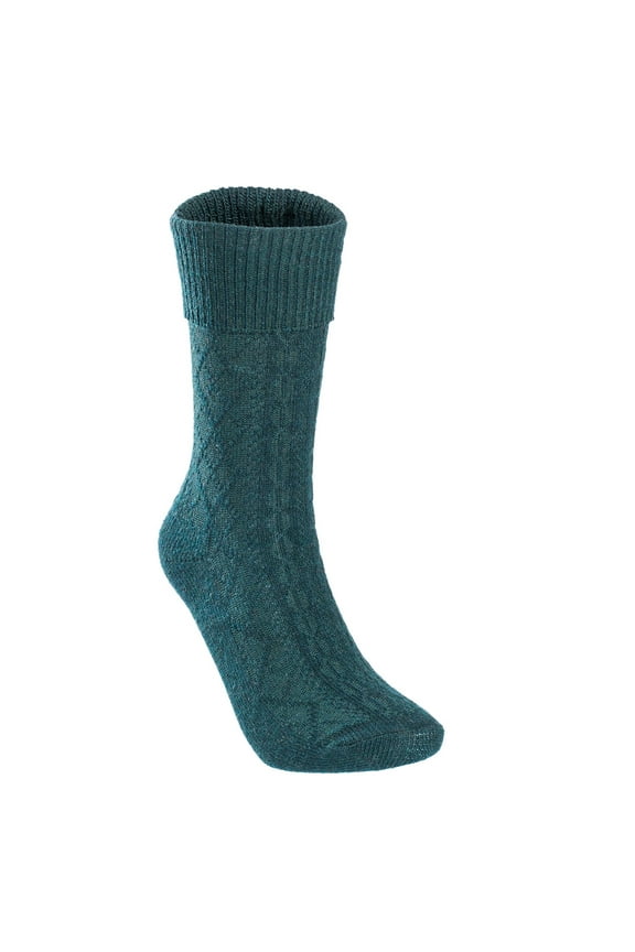 Perfect Fit Women's Wool Crew Socks, Size 6-9, Evergreen