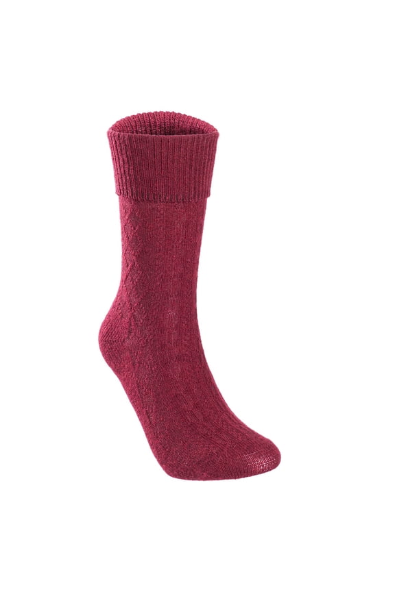 Perfect Fit Women's Wool Crew Socks, Size 6-9, Wine