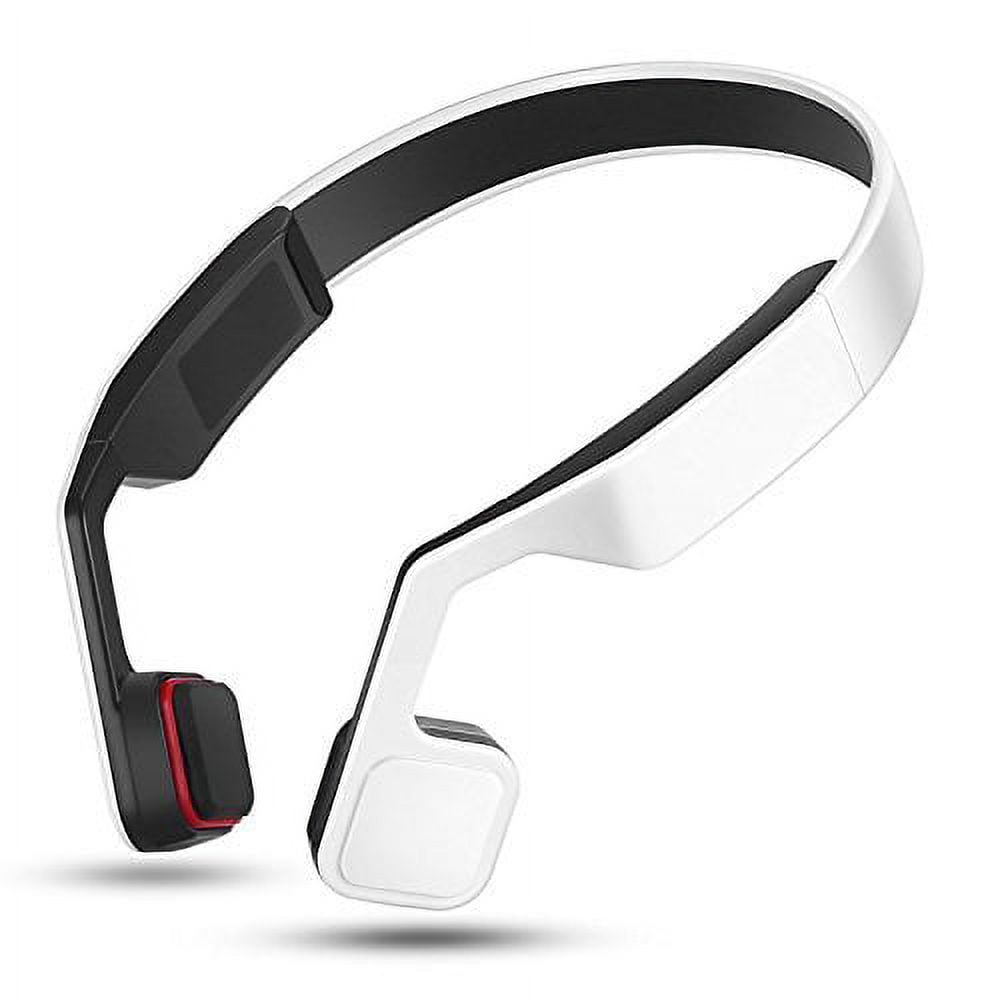 Lian LifeStyle Premium Bone Conduction Headphones Lightweight & Waterproof w/ Mic & Bluetooth Wireless Over Ear Headset Suitable for Sports LLSYKL701R3 White