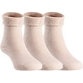 thumbnail image 1 of Lian LifeStyle Soft, Fantastic, Adorable And Super Comfortable Children's 3 Pairs Wool blend Crew Socks Plain Color Size Girl 6M-12M Beige, 1 of 2