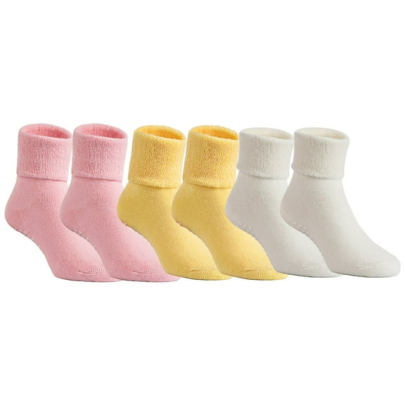 Lian LifeStyle Super Cute Unisex Children 6 Pairs Cotton Crew Socks Comfortable, Fancy, and Healthy ZM01 Size 1Y-3Y Girl Color