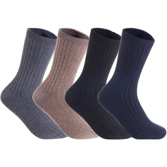 Lian LifeStyle Ultralight Men's 6 Pairs Breathable Wool Blend Crew Socks For All Season and Weather HR1691 Size 6-9 Random Color