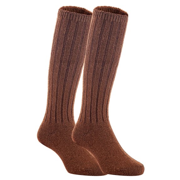Lian LifeStyle Unisex Baby Children 4 Pairs Knee High Wool Blend Boot Socks Size 4-6Y (Coffee)