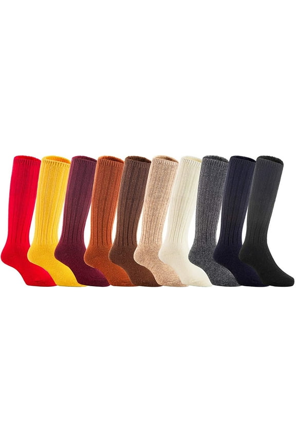 Unisex Baby Children 6 Pairs Knee High Wool Blend Boot Socks Size 2-4Y (Random Boy Color)