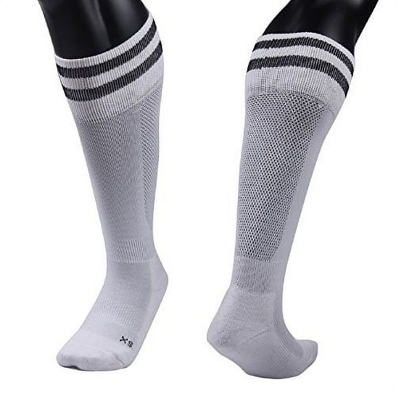 Unisex Children 1 Pair Knee Length Sports Socks for Baseball/Soccer/Lacrosse XL003 S(White)