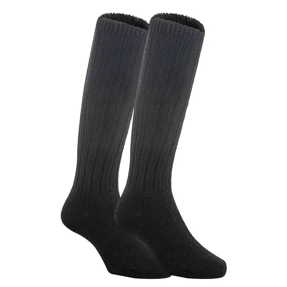 Lian LifeStyle Unisex Children 2 Pairs Fascinating Knee High Wool Boot Socks Resistant, Comfortable and Health Focused MFS02 Size 0-2YBlack