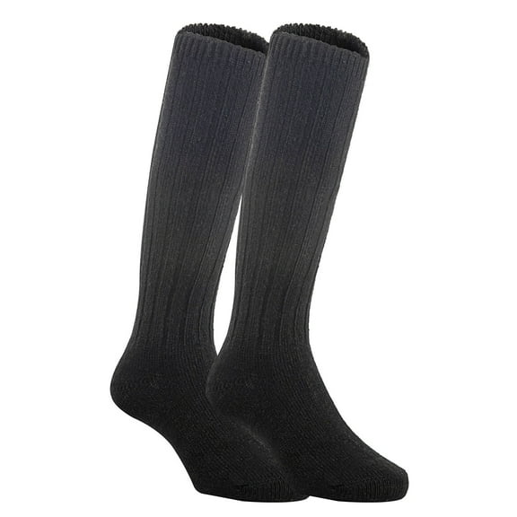 Lian LifeStyle Unisex Children 2 Pairs Fascinating Knee High Wool Boot Socks Resistant, Comfortable and Health Focused MFS02 Size 0-2YBlack