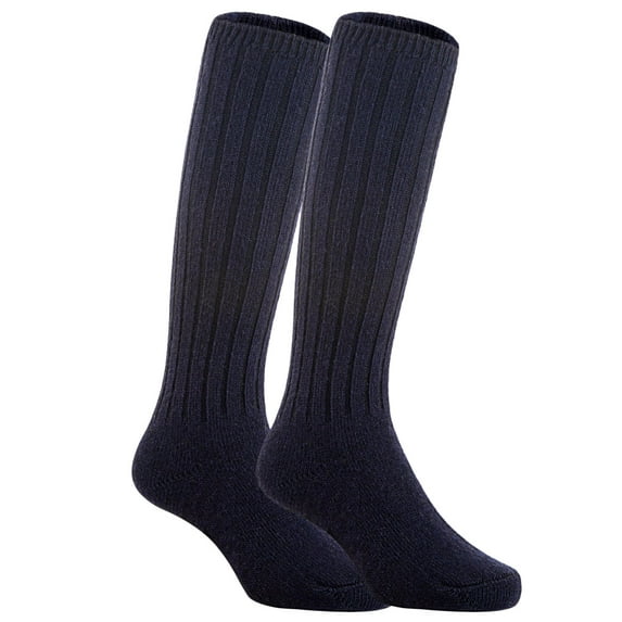 Lian Style Unisex Baby Children 4 Pairs Knee-high Wool Boot Blend Boot Socks Size 4-6Y(Navy)