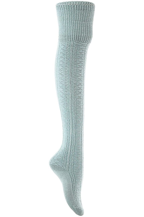 Lian LifeStyle Women's 1 Pair Adorable, And Fashionable Thigh High Cotton Socks for everyday relaxed feet LW1025 6-9 Sky Blue