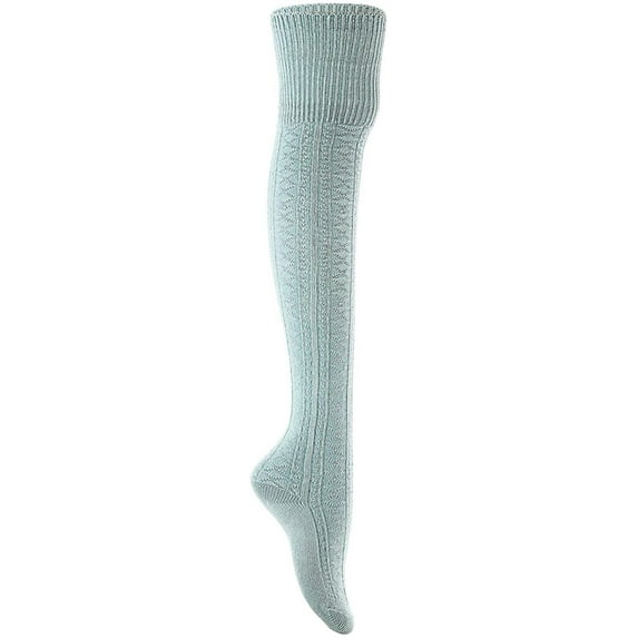 Lian LifeStyle Women's 1 Pair Adorable, And Fashionable Thigh High Cotton Socks for everyday relaxed feet LW1025 6-9 Sky Blue